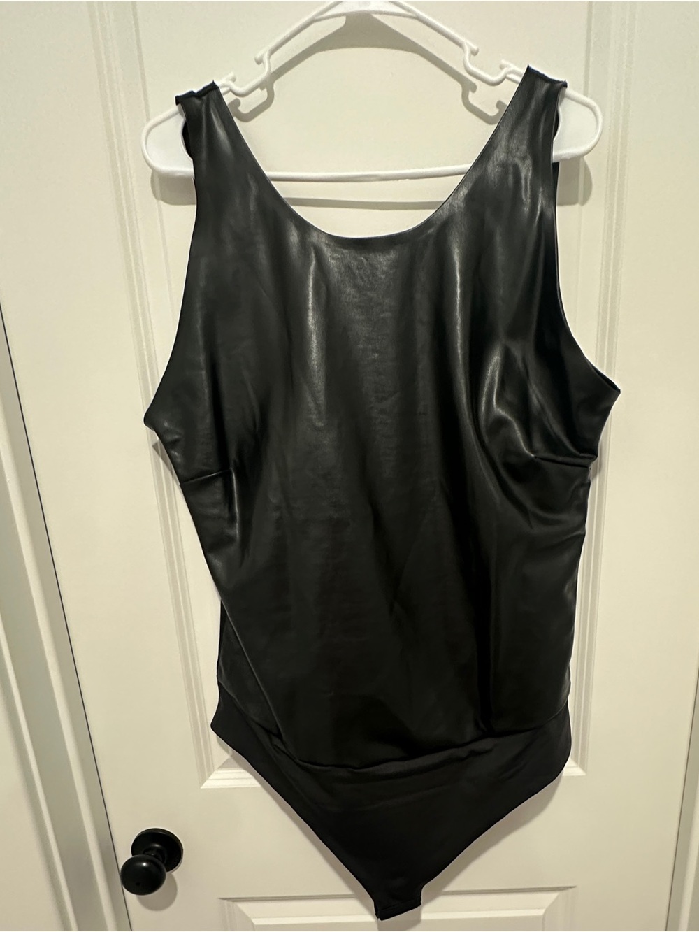 NWT PINSY Black Faux Leather Bodysuit shapewear